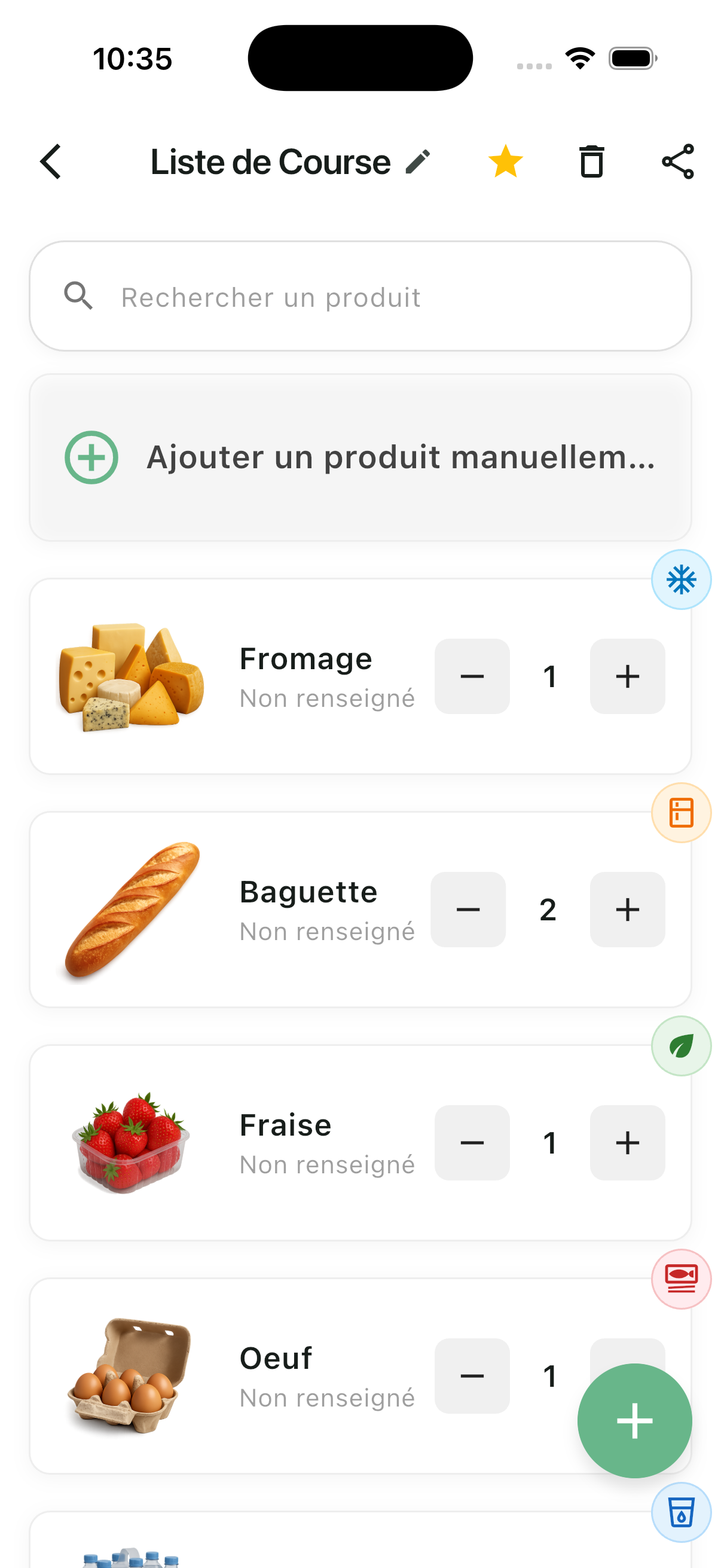 Listy — nouvelle liste